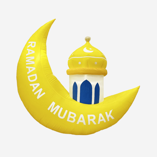 5FT Ramadan Inflatable - Yellow Crescent Moon with Minaret