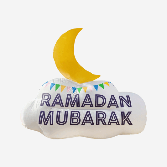 6FT Ramadan Inflatable - Reversible Crescent Moon on Cloud