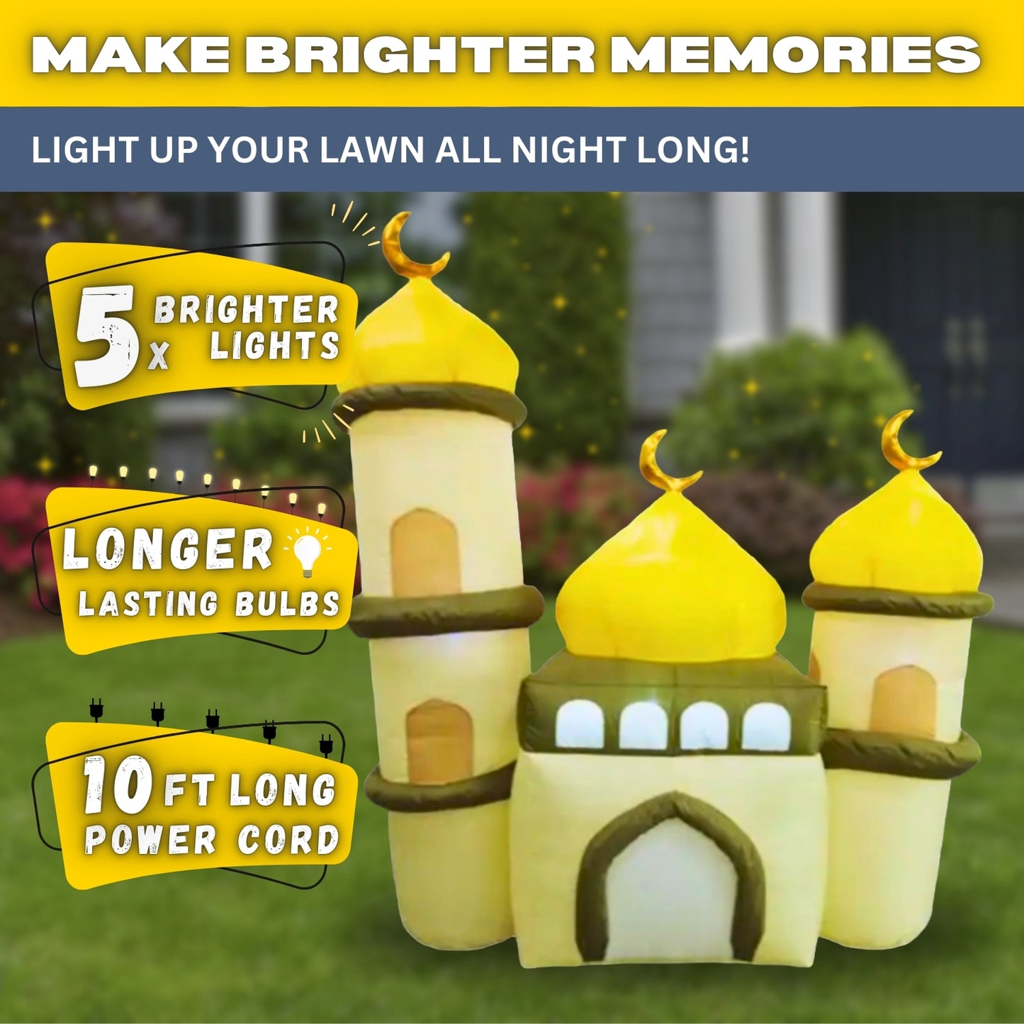6FT Ramadan Inflatable - Yellow and Green Mosque