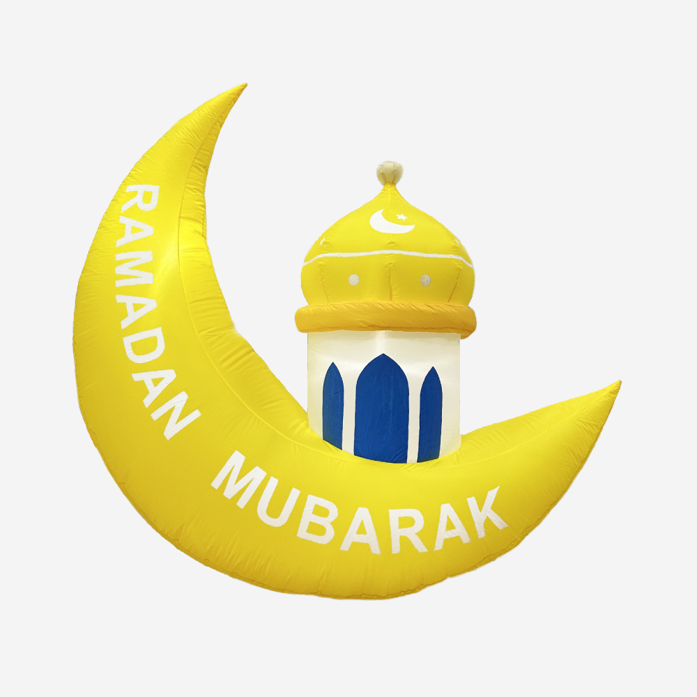 5FT Ramadan Inflatable - Yellow Crescent Moon with Minaret