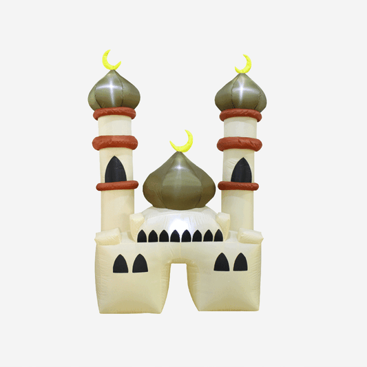 6FT Ramadan Inflatable - Beige and Green Mosque