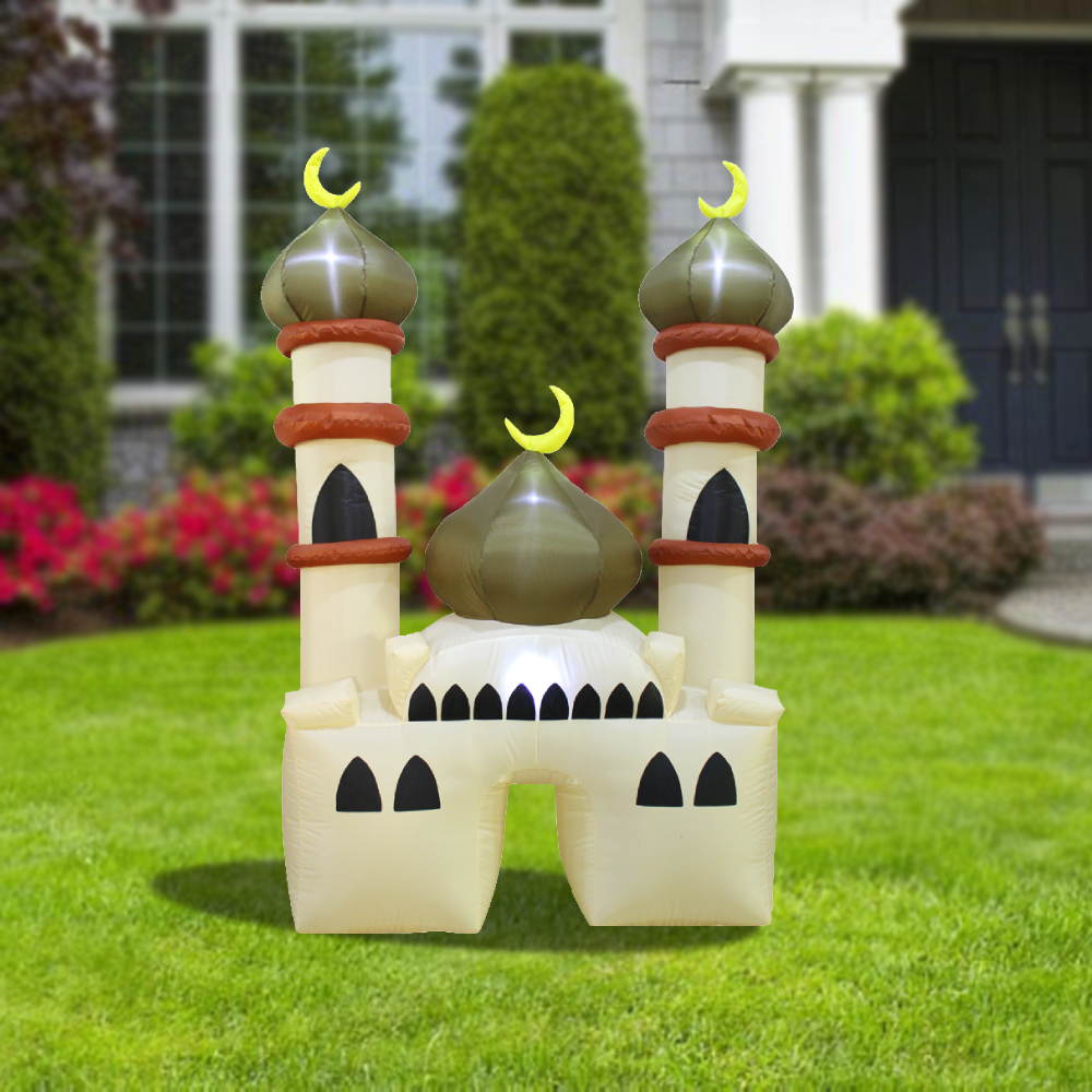 6FT Ramadan Inflatable - Beige and Green Mosque