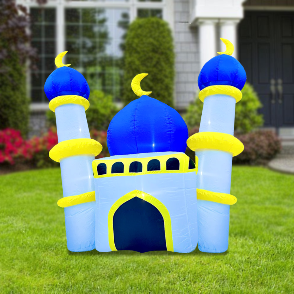 6FT Ramadan Inflatable - Blue and Yellow Mosque