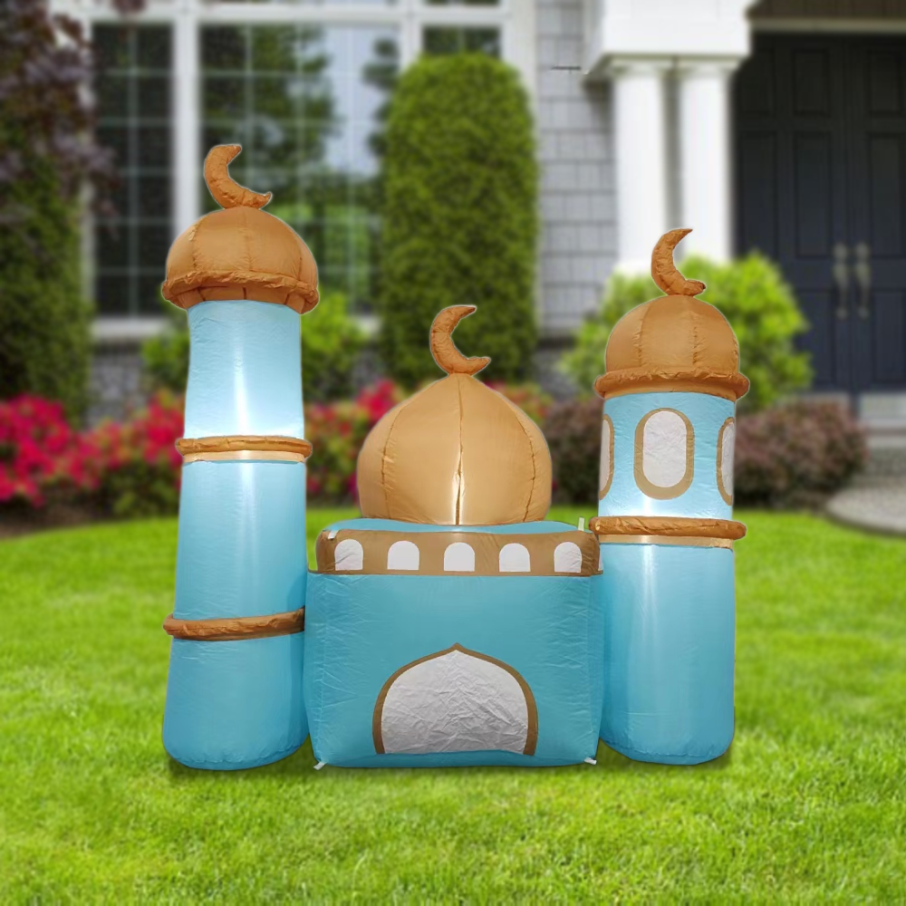 6FT Ramadan Inflatable - Teal and Bronze Mosque