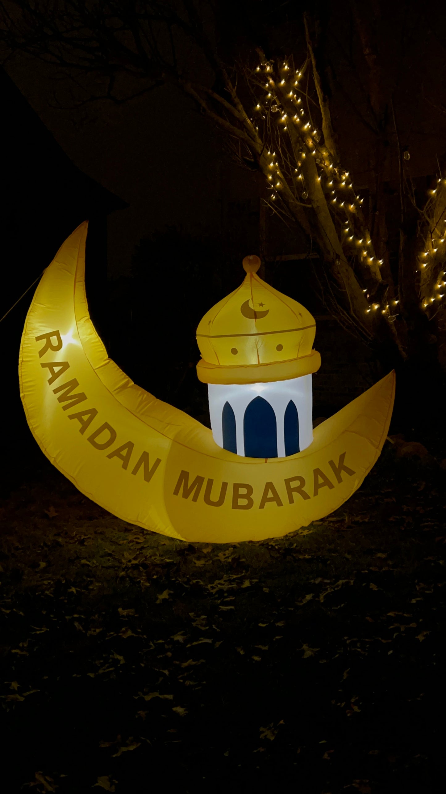 5FT Ramadan Inflatable - Yellow Crescent Moon with Minaret