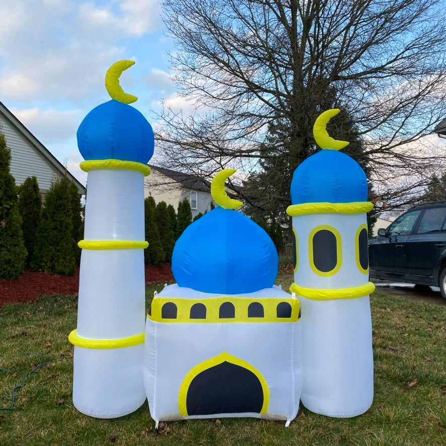 6FT Ramadan Inflatable - Blue and Yellow Mosque