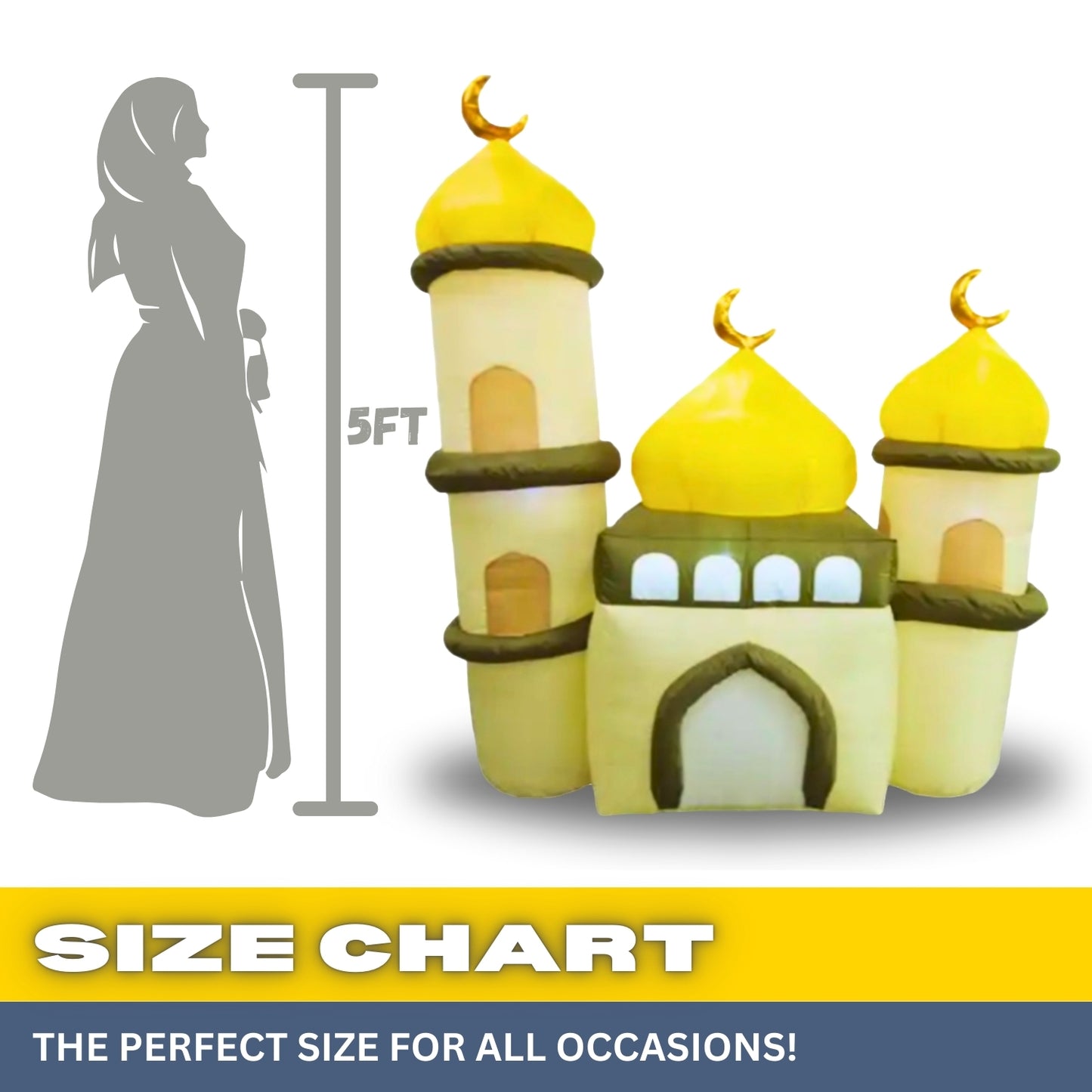 6FT Ramadan Inflatable - Yellow and Green Mosque