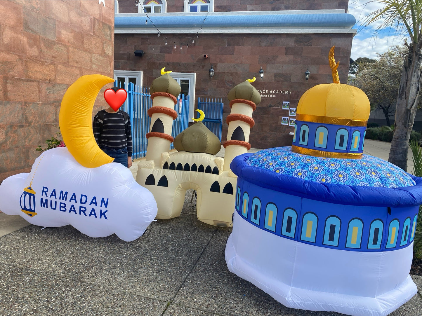 5FT Ramadan Inflatable - Reversible Crescent Moon on Cloud with Lantern