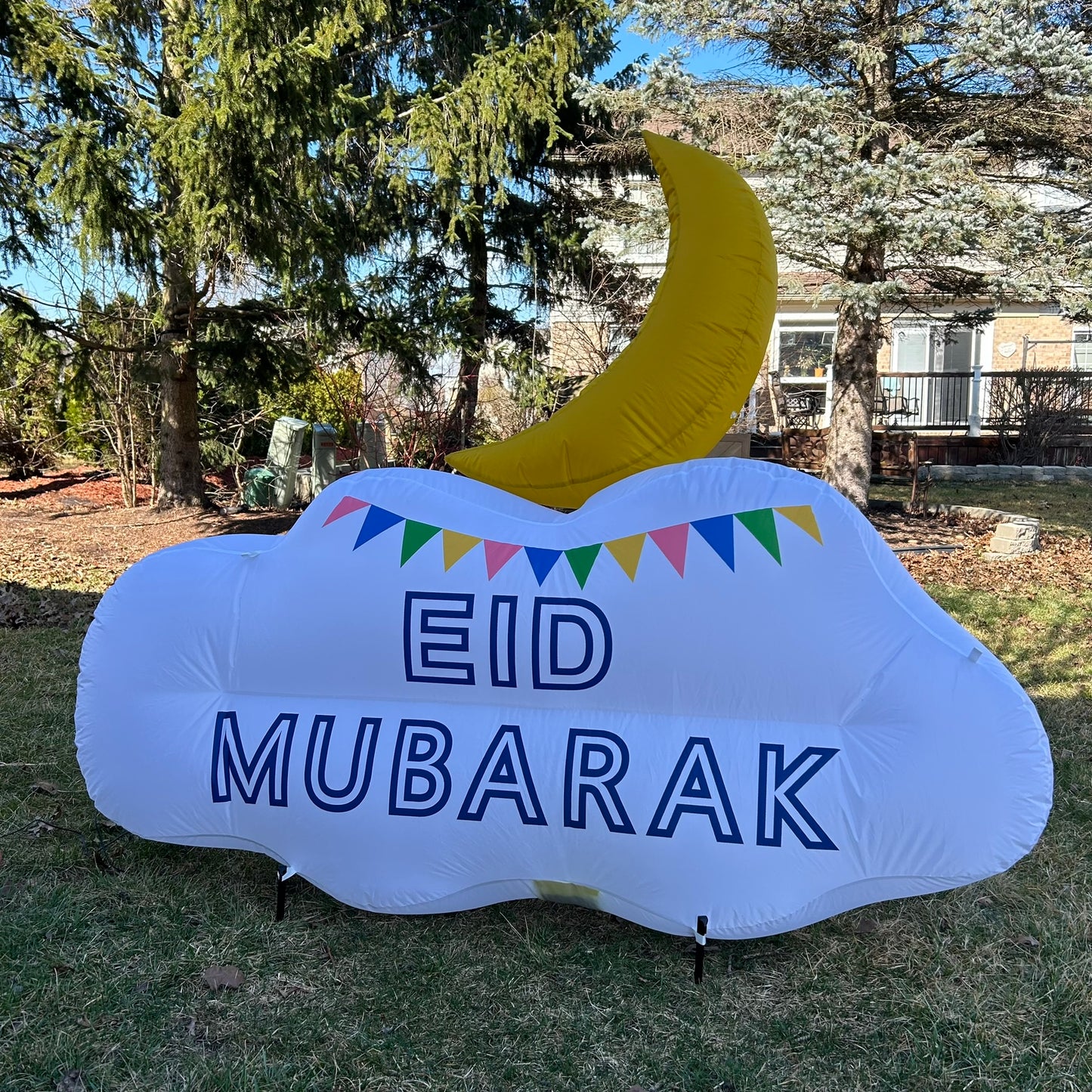 6FT Ramadan Inflatable - Reversible Crescent Moon on Cloud