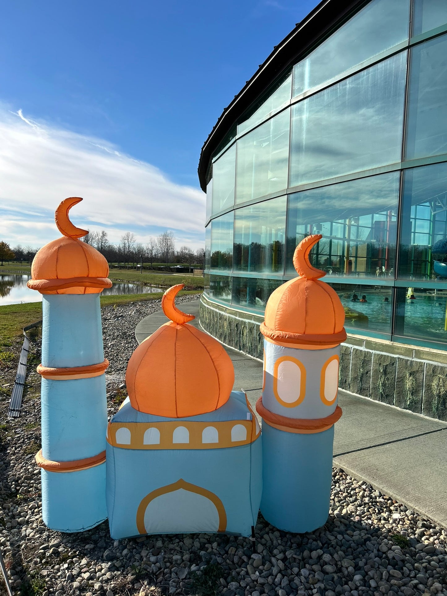 6FT Ramadan Inflatable - Teal and Bronze Mosque