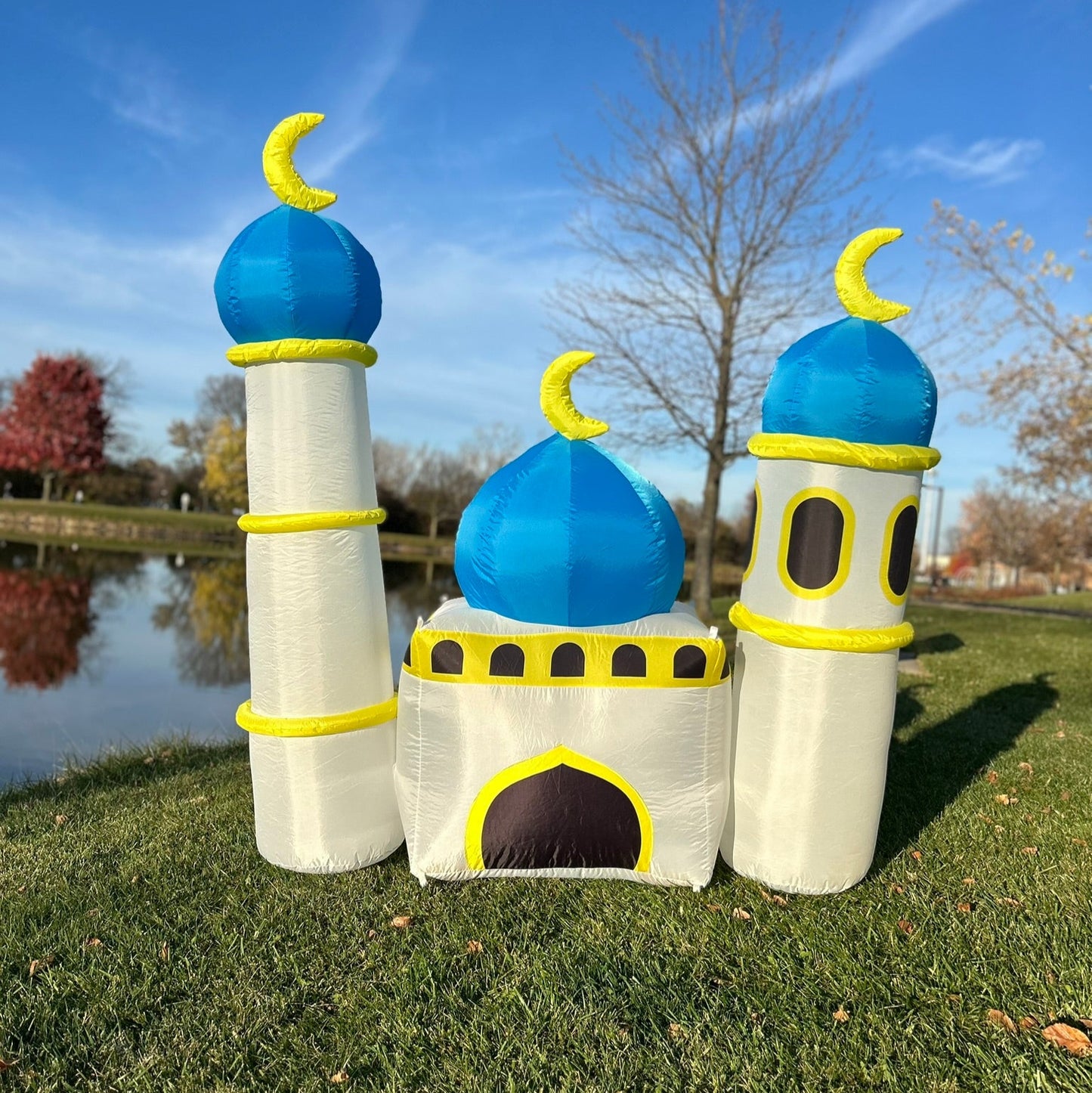 6FT Ramadan Inflatable - Blue and Yellow Mosque