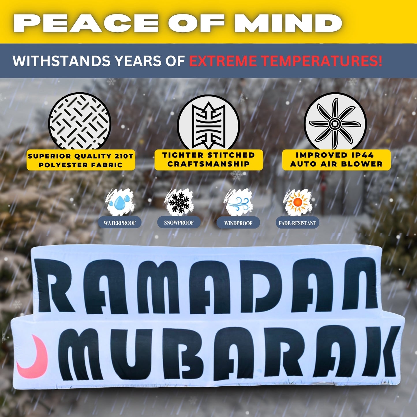 6FT Ramadan Inflatable - Just Ramadan Mubarak!