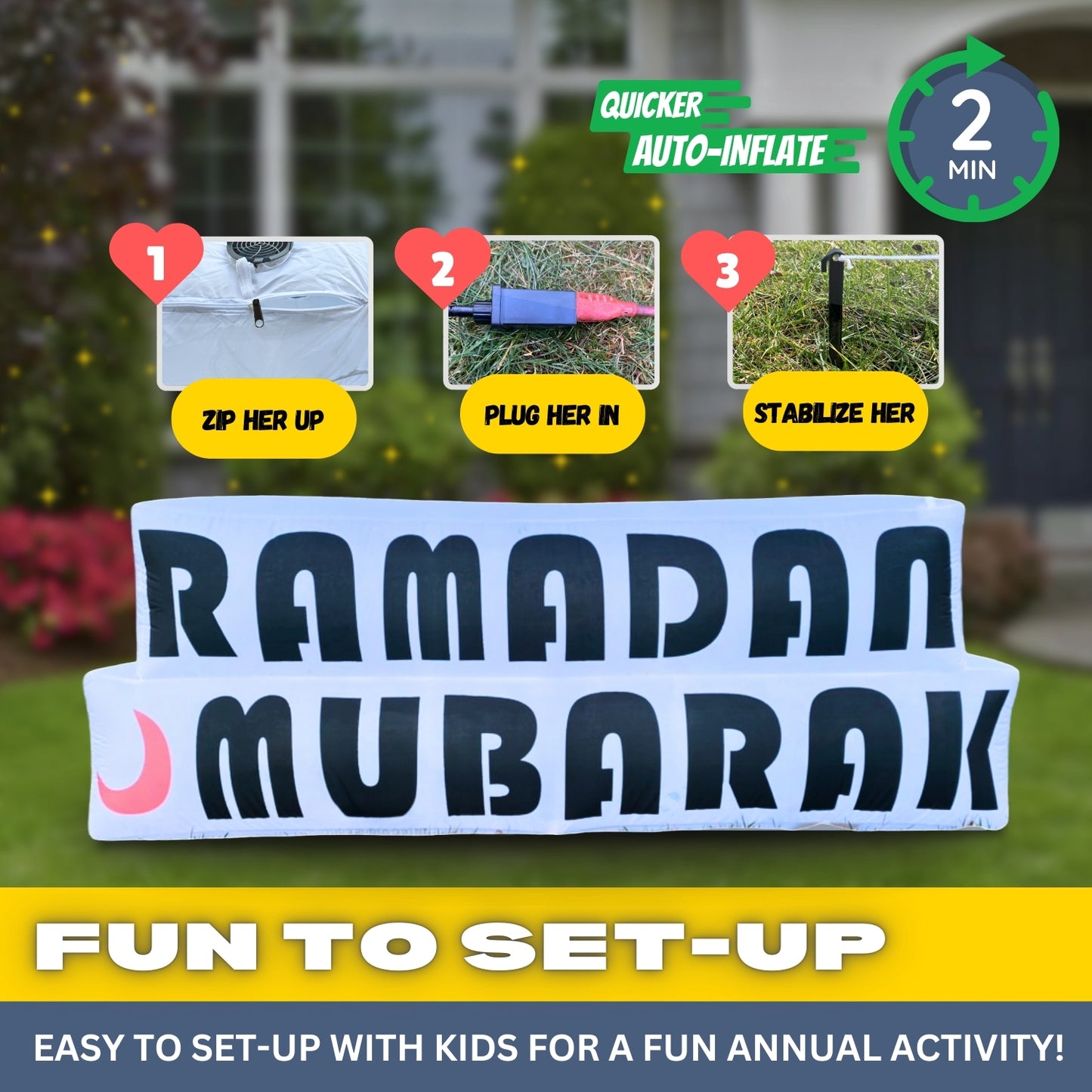 6FT Ramadan Inflatable - Just Ramadan Mubarak!