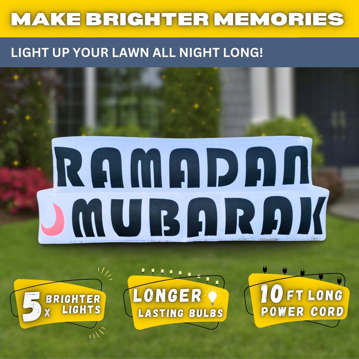 6FT Ramadan Inflatable - Just Ramadan Mubarak!