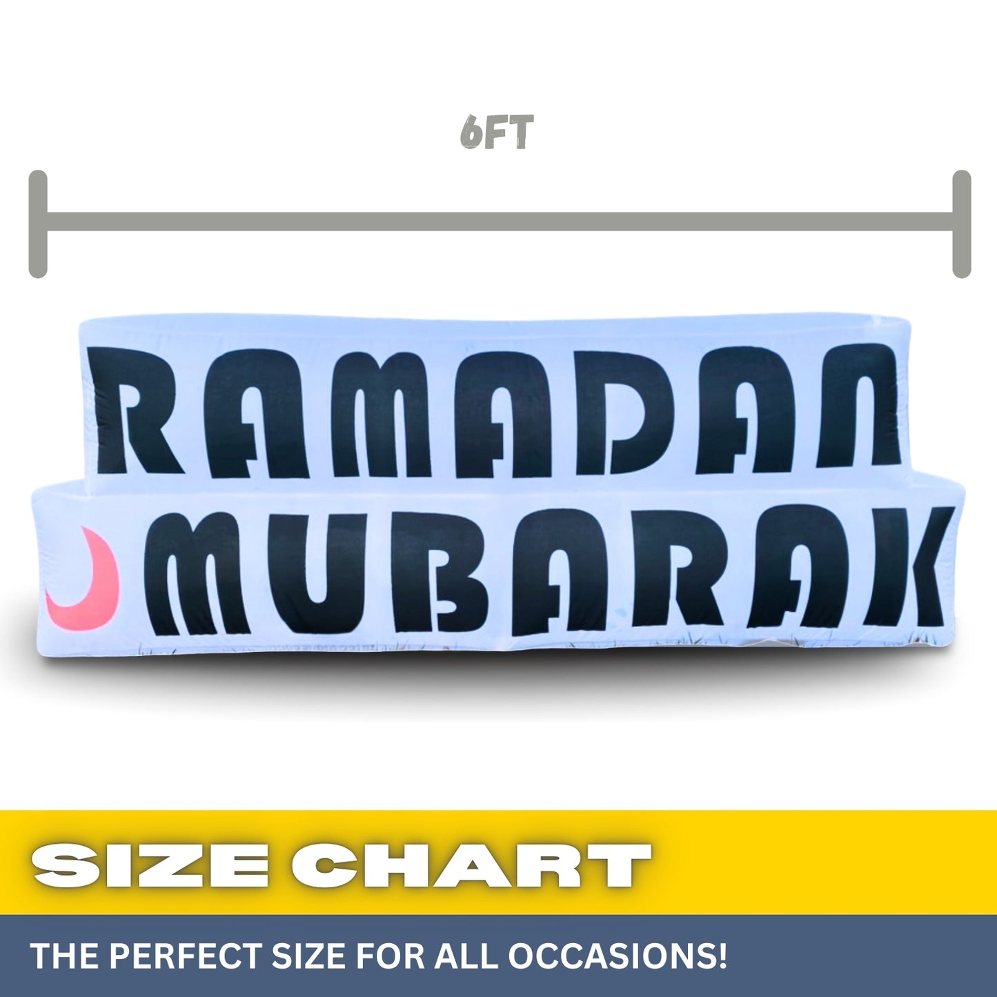 6FT Ramadan Inflatable - Just Ramadan Mubarak!